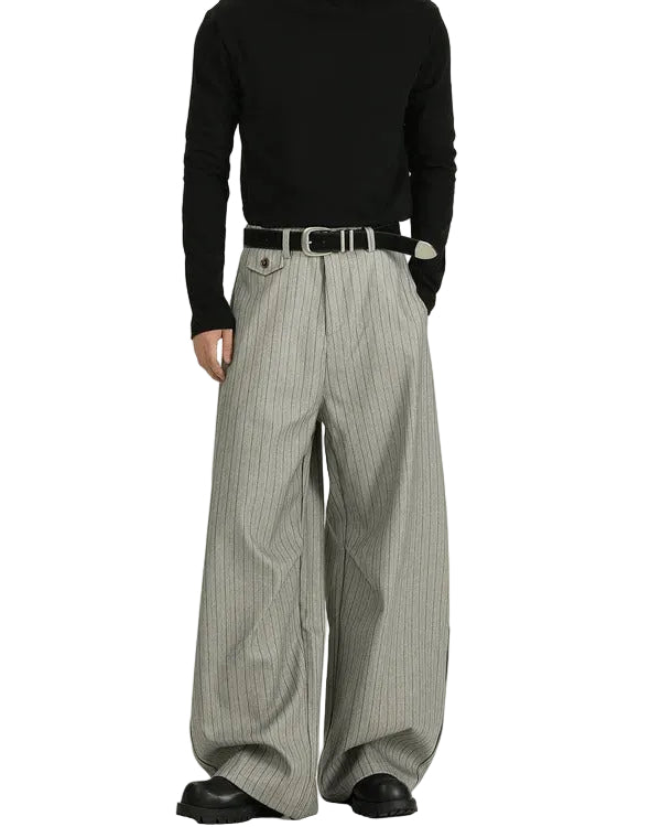 Linear Pinstripe Wide Trousers