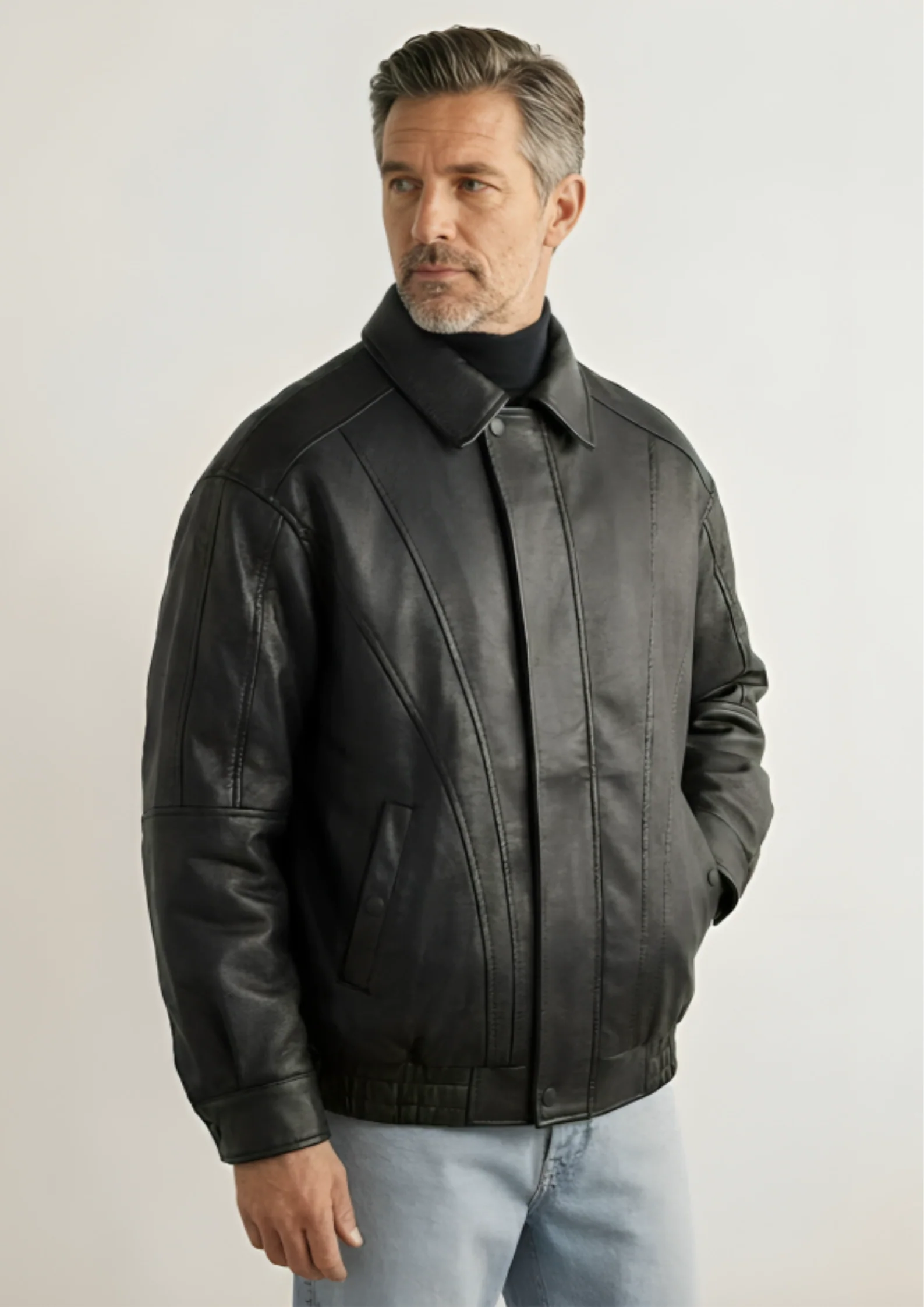 Cropped Leather Jacket