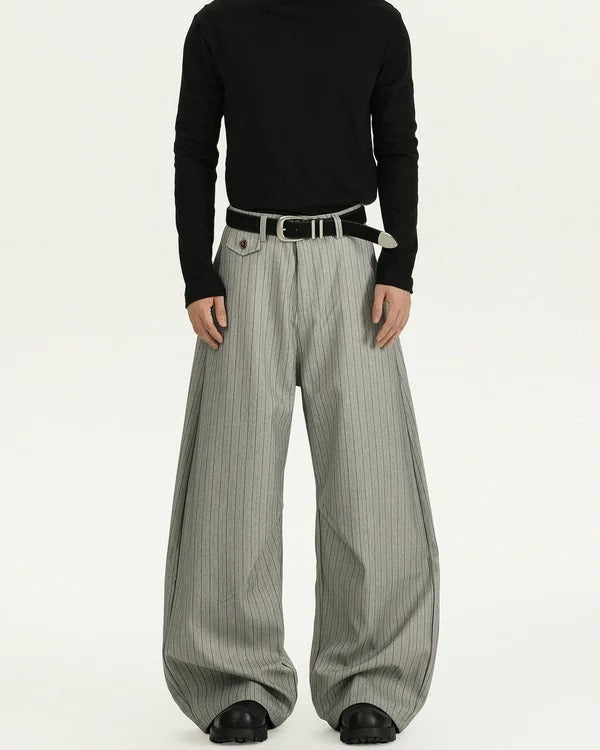 Linear Pinstripe Wide Trousers
