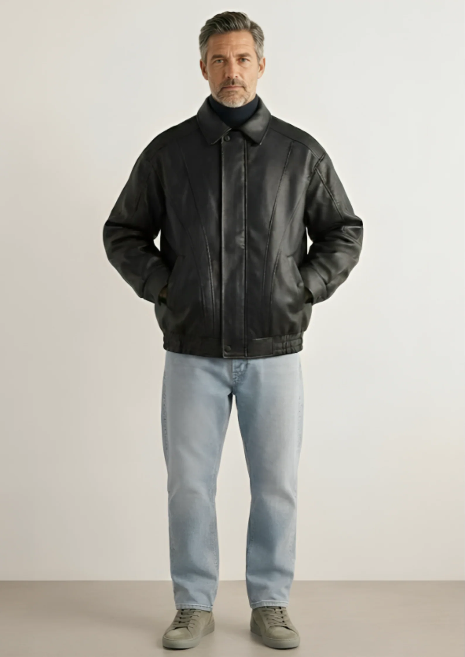 Cropped Leather Jacket