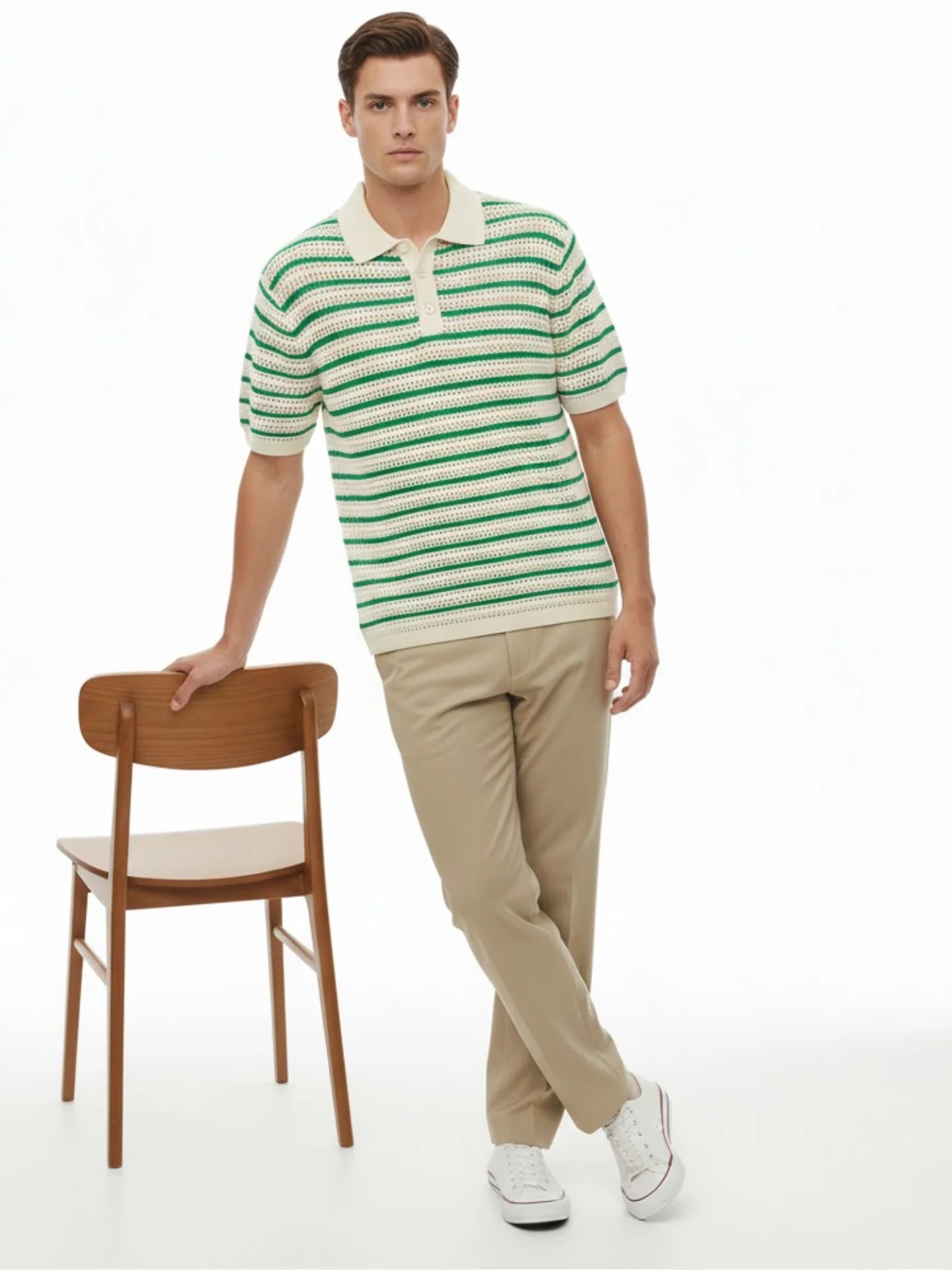Striped Knit Polo
