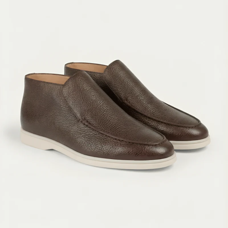 Granular Leather Slip-ons